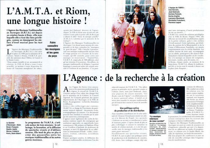 Rétroregards 1998 : « L’AMTA & Riom, une longue histoire ! » (Riom Mag)